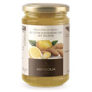 Agrisicilia Zitronen-Marmelade mit Ingwer, Bio, 360 g