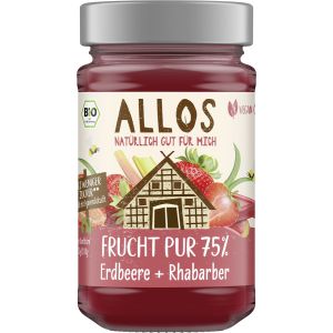 Allos Frucht Pur 75 % Erdbeer-Rhabarber, Bio, 250 g