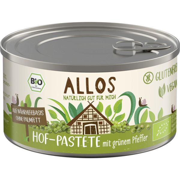 Allos Hof Pastete Gr&uuml;ner Pfeffer, Bio, 125 g