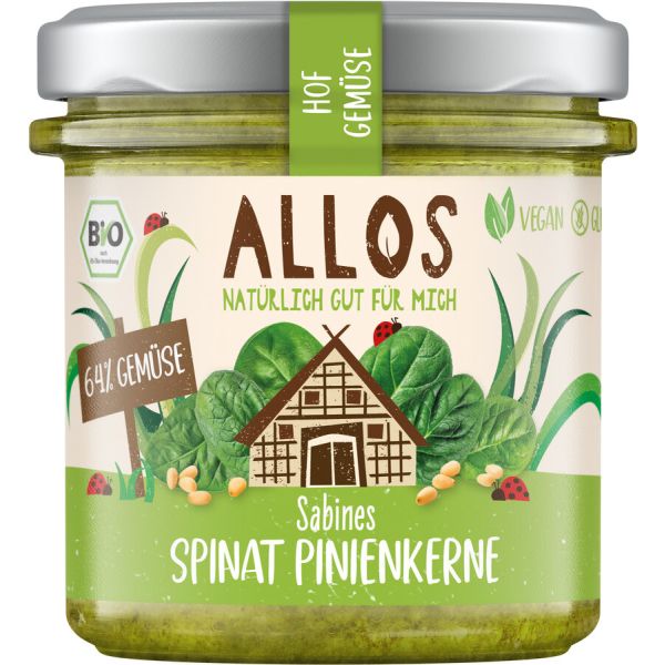 Allos Hof-Gemüse Sabines Spinat Pinienkerne, Bio, 135 g