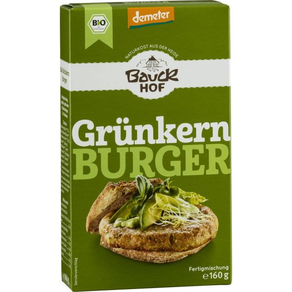 Bauckhof Gr&uuml;nkernburger, Bio, 160 g