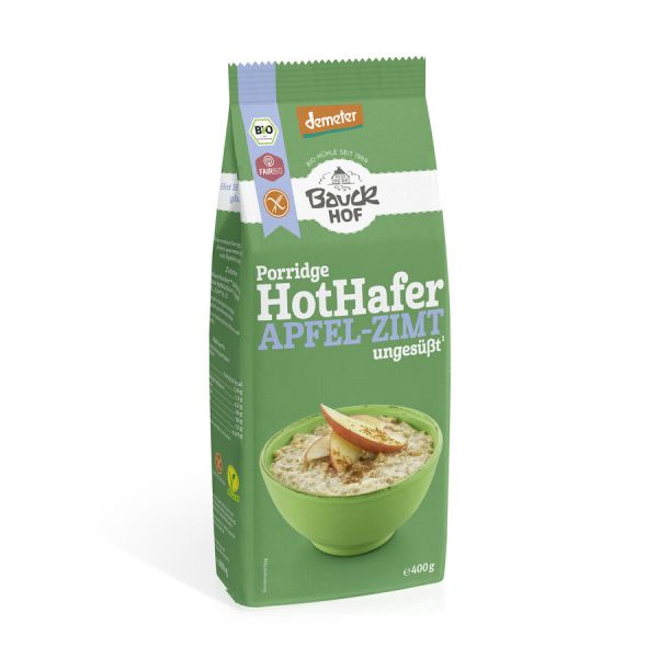 Bauckhof Hot Hafer Porridge Haferbrei Mischung Apfel-Zimt demeter, Bio, 400 g