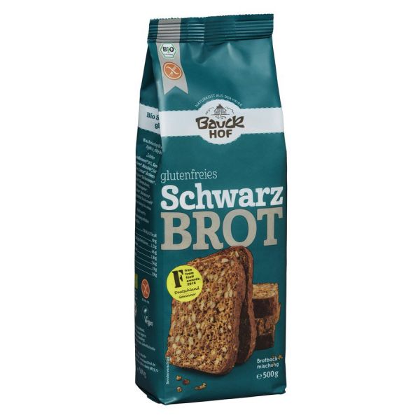 Bauckhof Schwarzbrot Backmischung glutenfrei, Bio, 500 g | MHD: 03.07.2022 | 30% reduziert