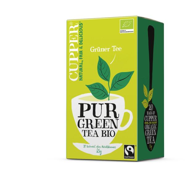 Cupper Grüner Tee Fairtrade, Bio, 20 x 1,75 g | MHD:...