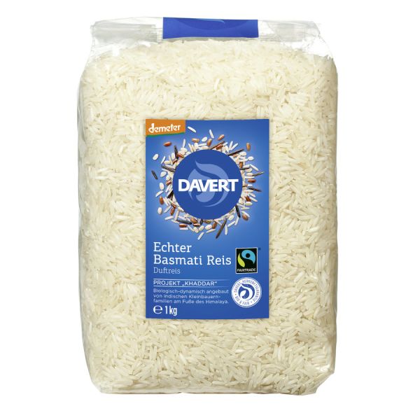 Davert Echter Basmati Reis weiß Fair Trade demeter, Bio, 1 kg