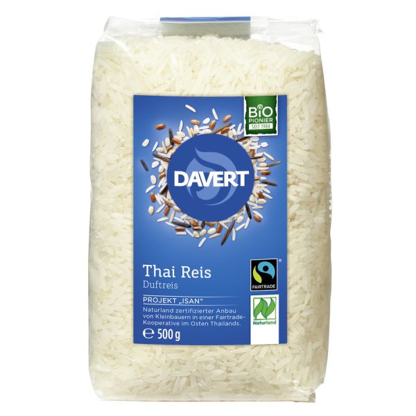 Davert Thai Reis weiß Naturland Fair Trade Fairtrade, Bio, 500 g