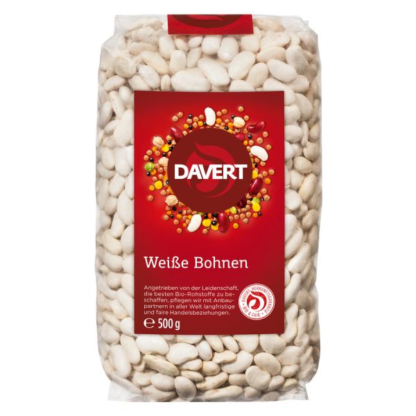 Davert Weiße Bohnen, Bio, 500 g | MHD: 21.08.2022 |...