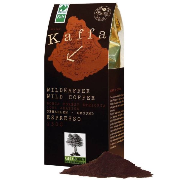 Kaffa Wildkaffee Espresso gemahlen Naturland Fairtrade, Bio, 250 g