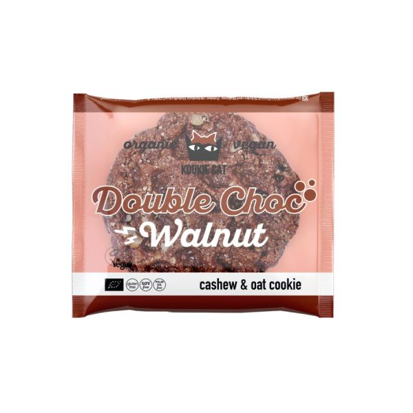 Kookie Cat Double Chocolate Walnut Keks, Bio, 50 g