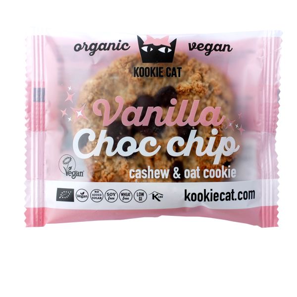 Kookie Cat Vanilla Choc Chip Keks, Bio, 50 g