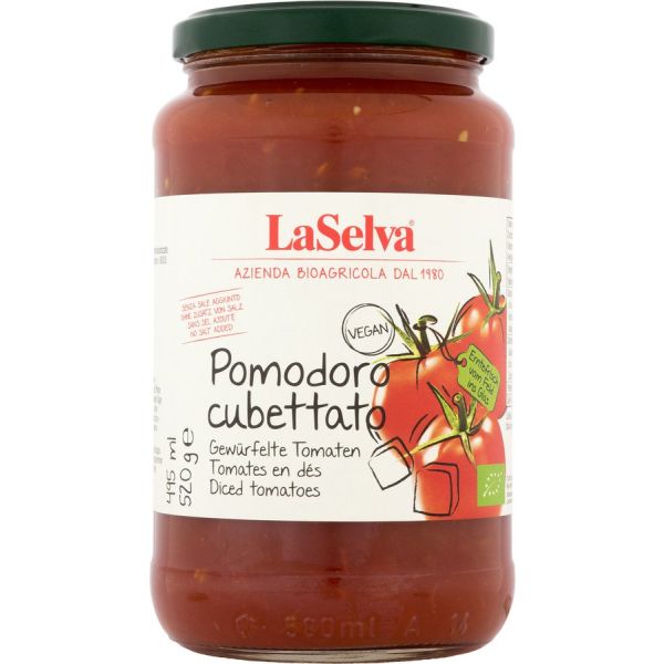 LaSelva Pomodoro Cubettato gewürfelte Tomaten, Bio, 520 g