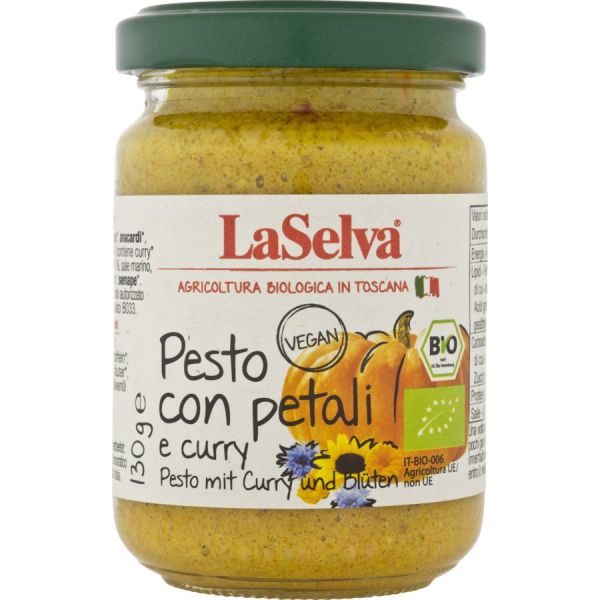 LaSelva Pesto mit Curry und Bl&uuml;ten, Bio, 130 g