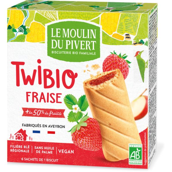 Le Moulin Du Pivert Twibio mit Erdbeerfüllung, Bio, 150 g