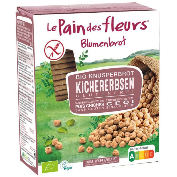 MHD: 20.02.24 | Le Pain des fleurs Blumenbrot Knusprige Kichererbsen-Schnitten, Bio, 150 g