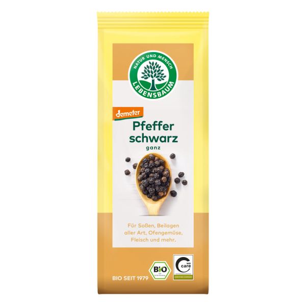 Lebensbaum Schwarzer Pfeffer ganze K&ouml;rner demeter, Bio, 50 g