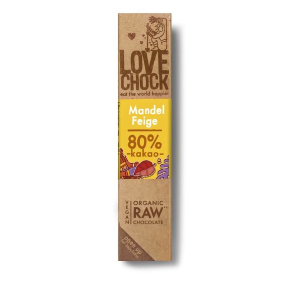 Lovechock Schokoladen Riegel Mandel Feige, Bio, 40 g