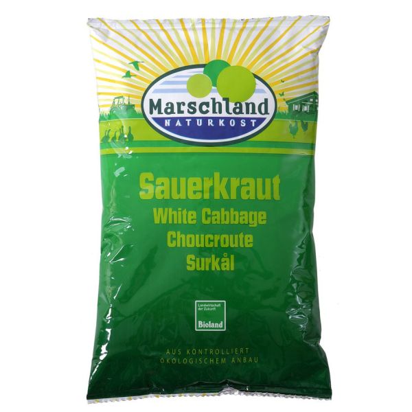 Marschland Naturkost Sauerkraut Folienbeutel, Bio, 500 g
