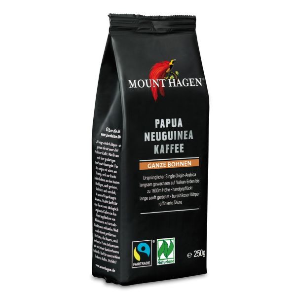 Mount Hagen Röstkaffee ganze Bohnen Papua-Neuguinea Naturland Fairtrade, Bio, 250 g