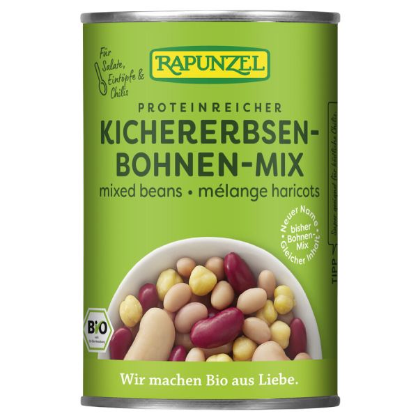 Rapunzel Kichererbsen Bohnen-Mix in der Dose, Bio, 400 g