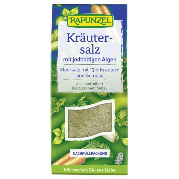 Rapunzel Kräutersalz jodiert mit 15 % Kräutern & Gemüse, Bio, 500 g