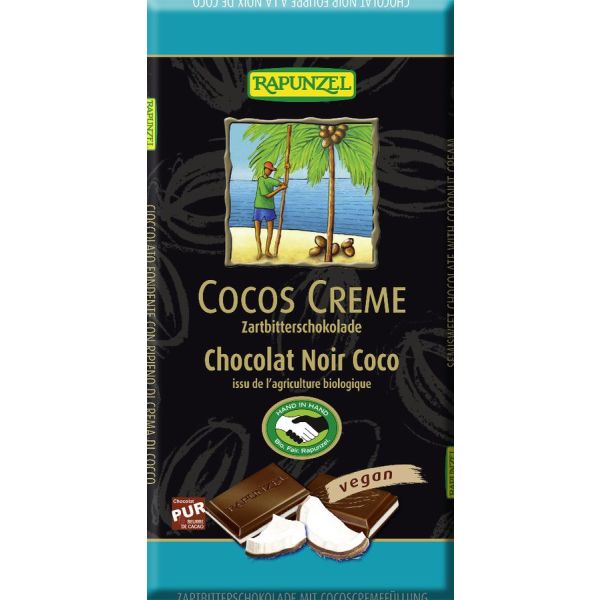 Rapunzel Zartbitterschokolade Cocos Creme, Bio, 100 g