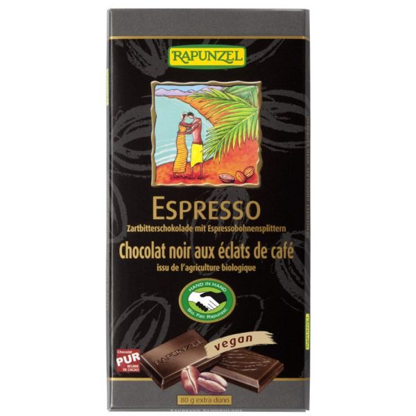 Rapunzel Zartbitterschokolade Espresso, Bio, 80 g