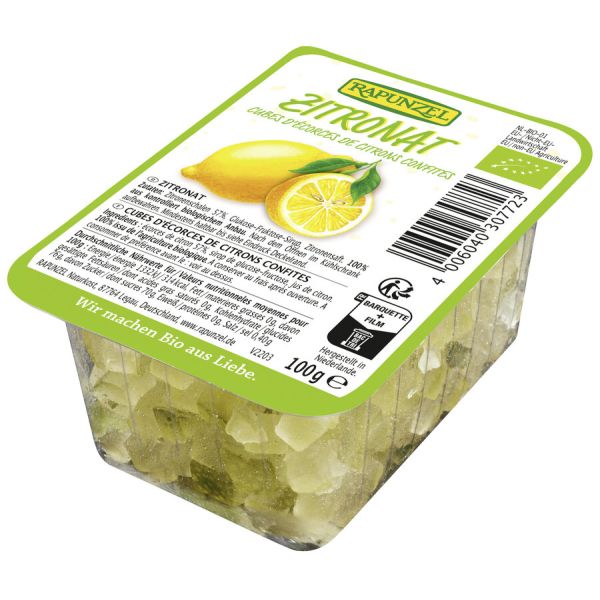 Rapunzel Zitronat ohne Weißzucker gewürfelt, Bio, 100 g