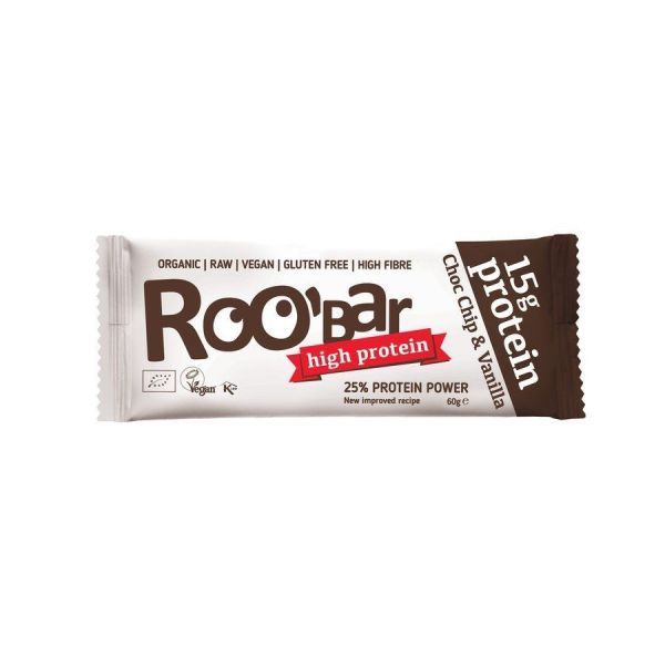Roobar Protein Riegel Choco Chip & Vanilla, Bio, 60 g
