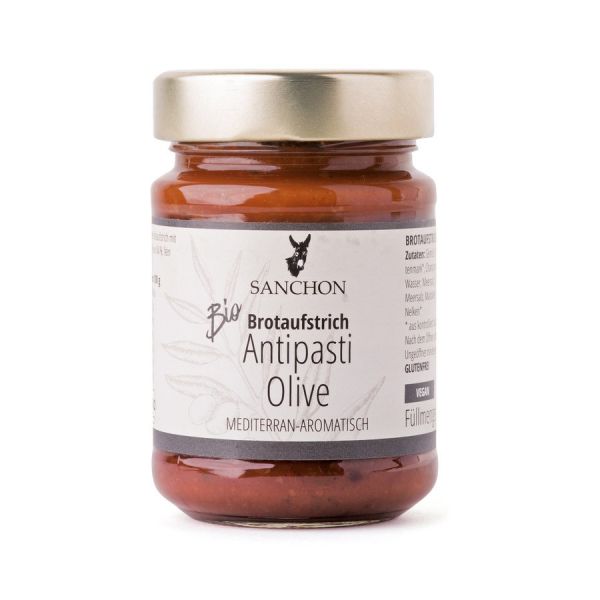 Sanchon Brotaufstrich Antipasti Olive, Bio, 190 g | MHD: 30.06.2022 | 30% reduziert