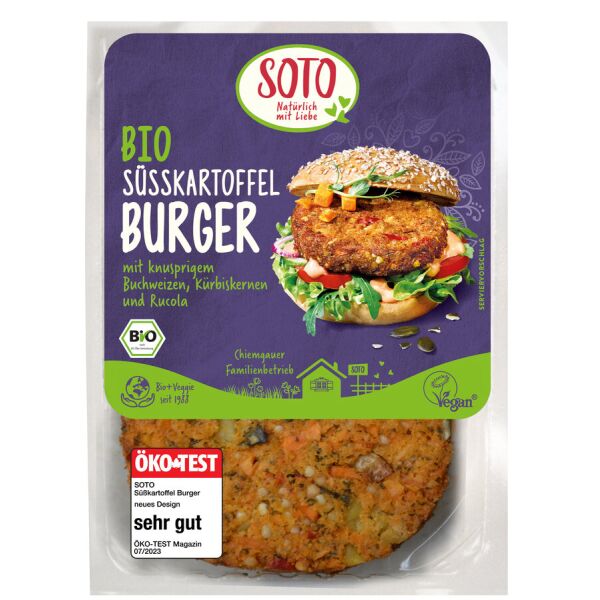 Soto Süßkartoffel Burger, Bio, 2 x 80 g