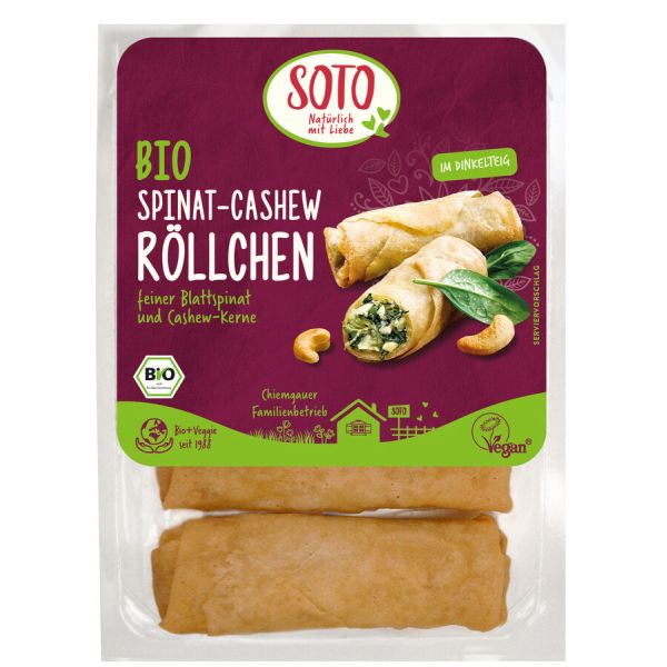Soto Spinat Cashew R&ouml;llchen, Bio, 200 g