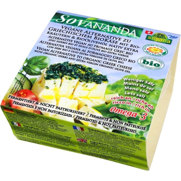Soyana Soyananda vegane Alternative zu Griechischem Käse Kräuter, Bio, 200 g