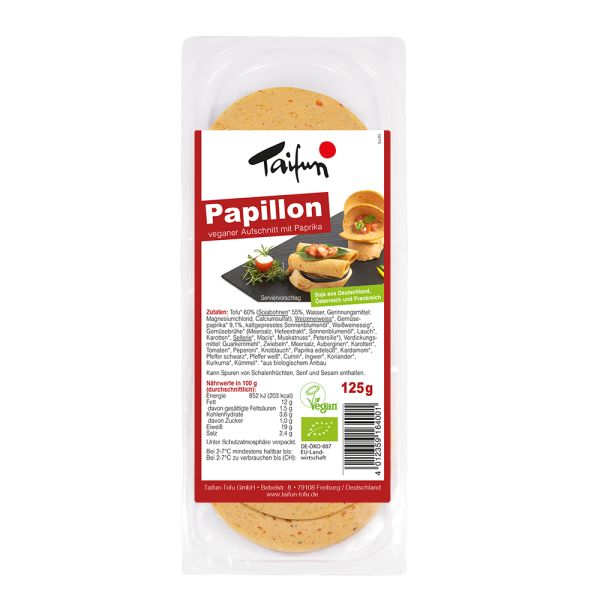 Taifun veganer Aufschnitt Papillon mit Paprika, Bio, 125 g