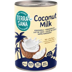 TerraSana Kokosmilch 22 % Fett, Bio, 400 ml
