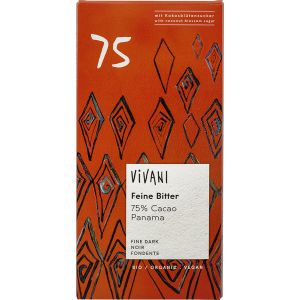 Vivani Feine Bitter 75 % Cacao Schokolade, Bio, 80 g