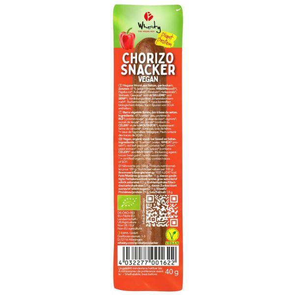 Wheaty Spacebar Chorizo Vegan, Bio, 40 g