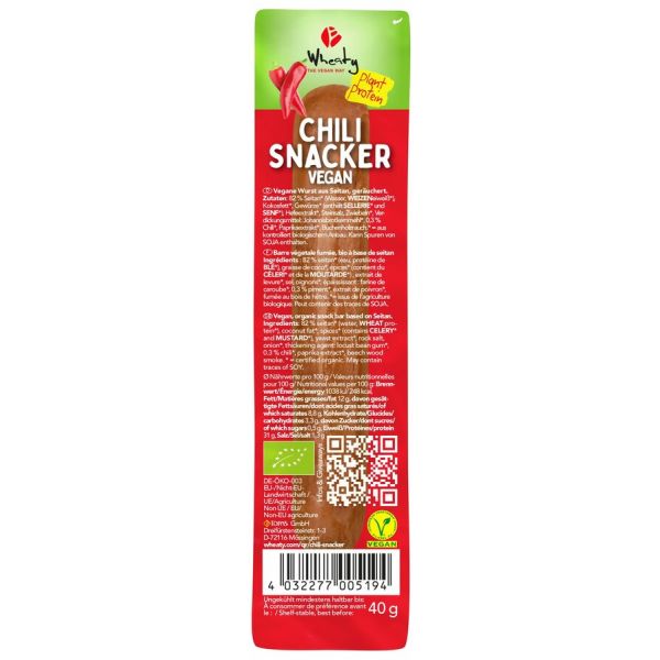 Wheaty Chili Snacker Vegan, Bio, 40 g