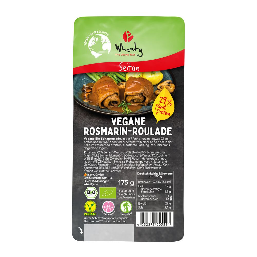 Wheaty Vegane Rosmarin-Roulade, Bio, 175 g | MHD:...