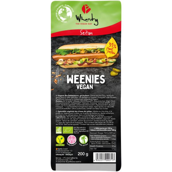 Wheaty Weenies Vegan, Bio, 200 g