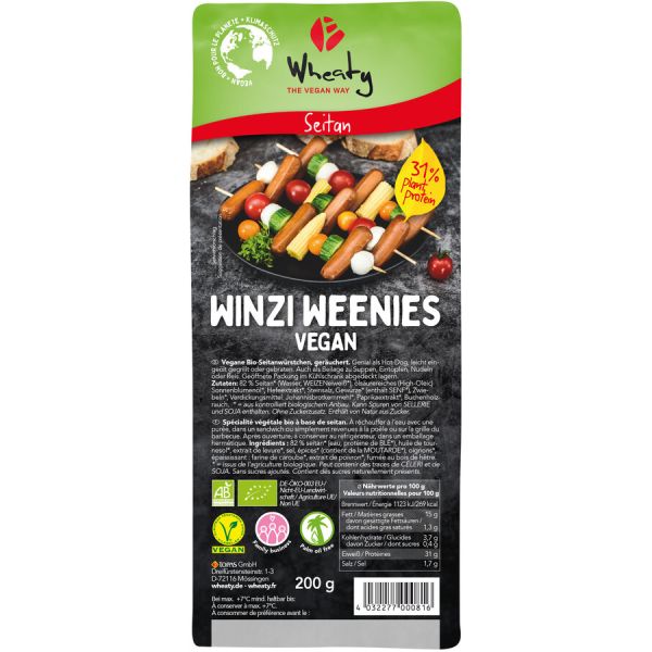 Wheaty Vegane Winzi Weenies, Bio, 200 g