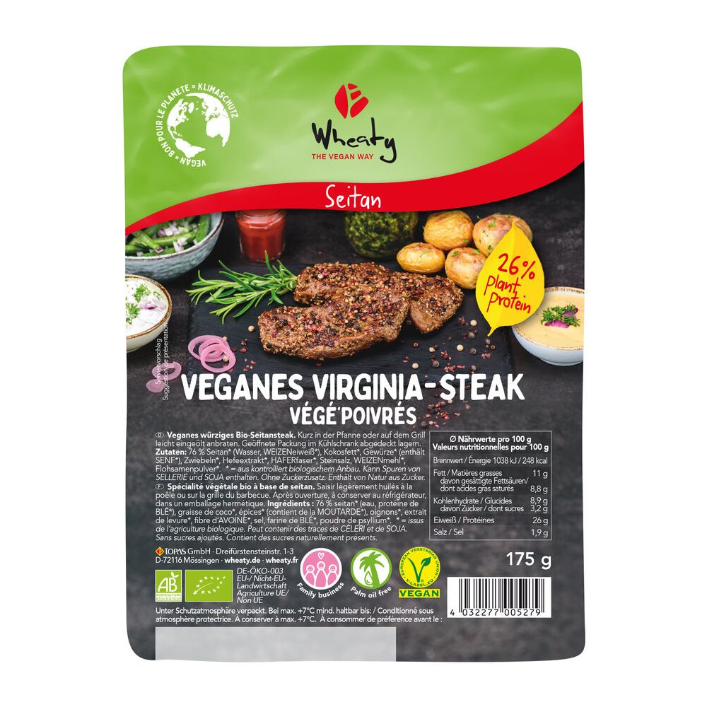 Wheaty Veganes Virginia Steak, Bio, 175 g