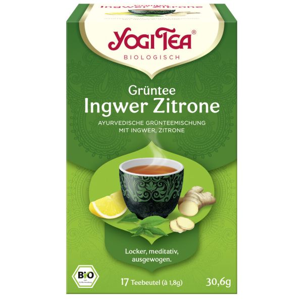Yogi Tea Grüntee Ingwer Zitrone, Bio, 17 x 1,8 g