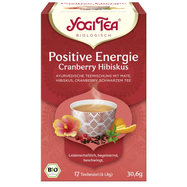 Yogi Tea Positive Energie Cranberry Hibiskus, Bio, 17 x 1,8 g