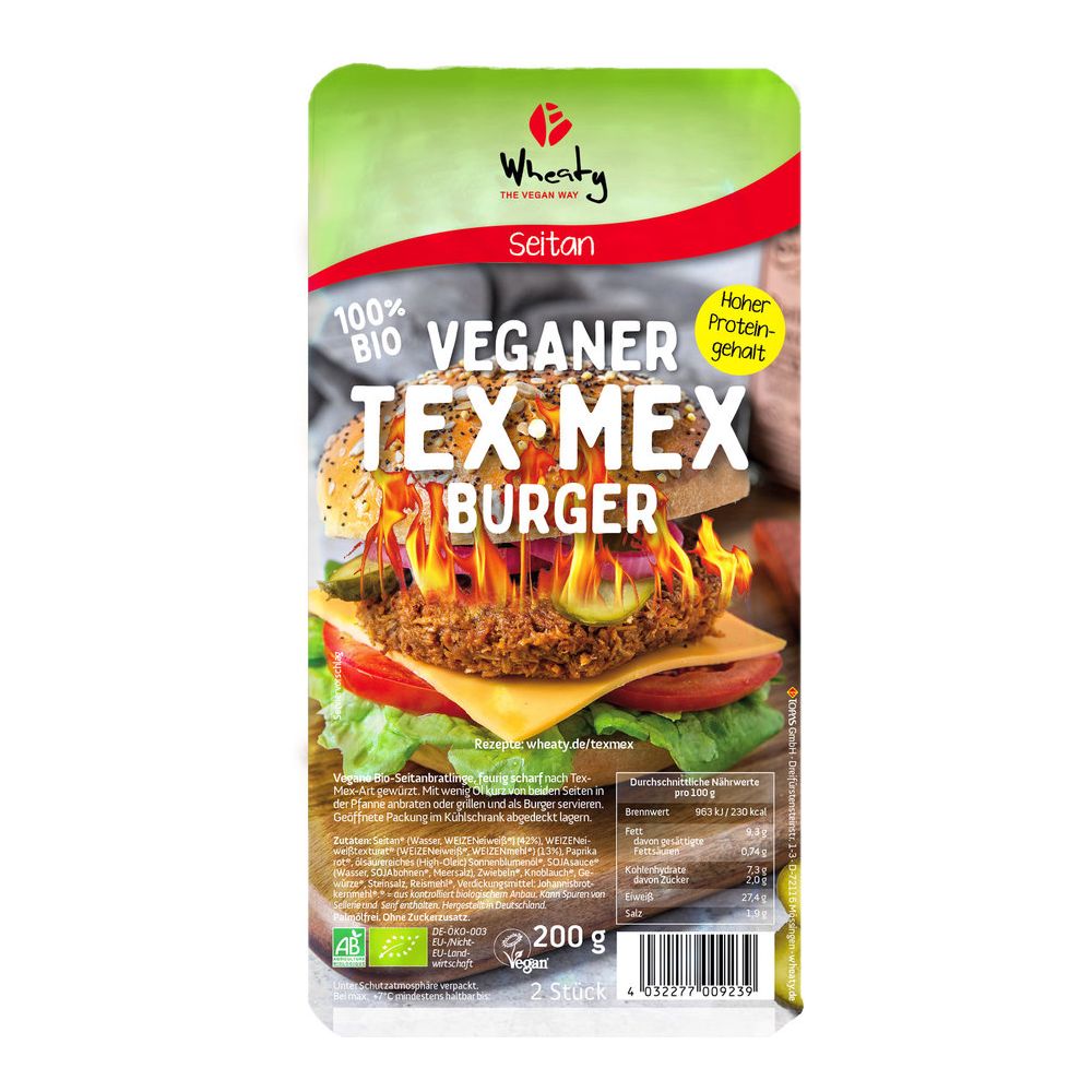 Wheaty Veganer Tex-Mex Burger, Bio, 200 g