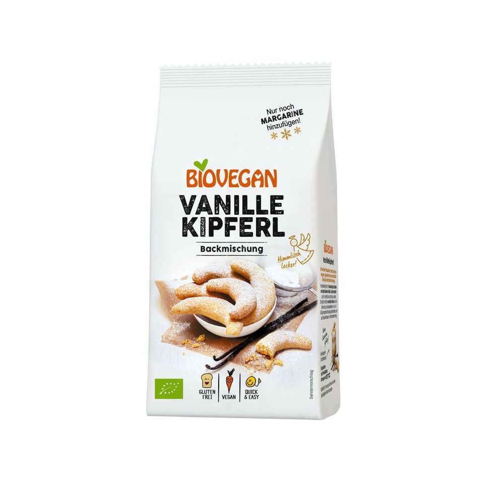Biovegan Backmischung Vanillekipferl, Bio, 180 g | 20%...