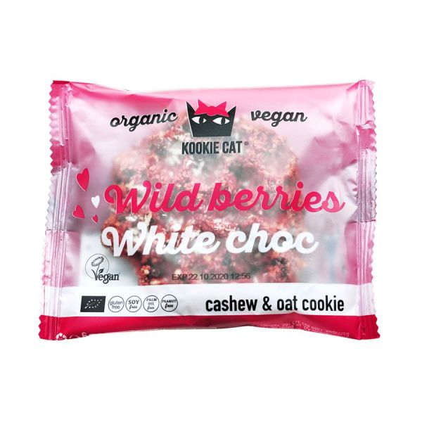 Kookie Cat Wild Berries Weiße Schokolade Keks, Bio, 50 g