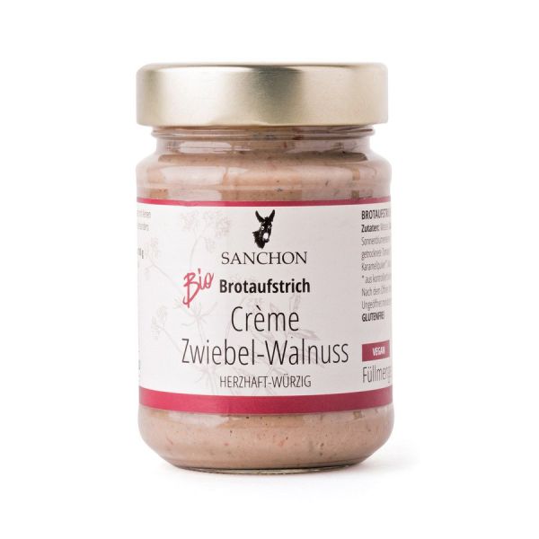 Sanchon Brotaufstrich Crème Zwiebel-Walnuss, Bio, 190 g