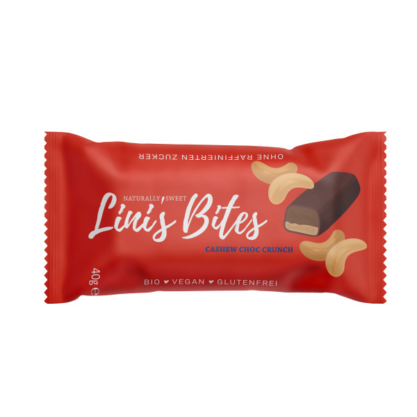 Linis Bites Cashew Choc Crunch Riegel, Bio, 40 g