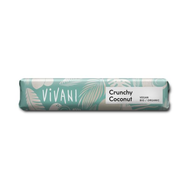 Vivani Crunchy Coconut Kokosnuss Schokoladenriegel, Bio, 35 g