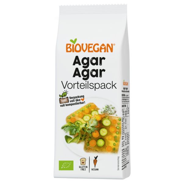Biovegan Agar Agar Gelierfix Vorteilspack, Bio, 100 g